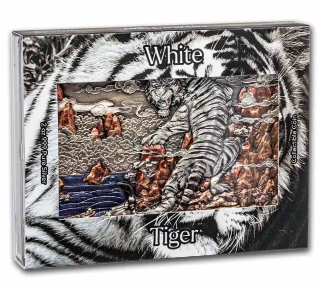 2022 Rep.of Chad 2 oz Silver The White Tiger