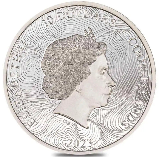 The WAVE Silverland 2 Oz Silver Coin 10$ Cook Islands 2023