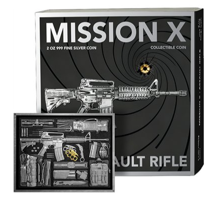 ASSAULT RIFLE Mission X 2 Oz Silver Coin 5$ Samoa 2025