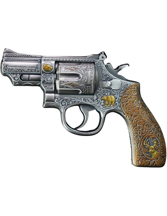 2024 Cameroon Revolver Gun 2 oz Silver Antiqued High Relief Shaped Coin - Limited Edition