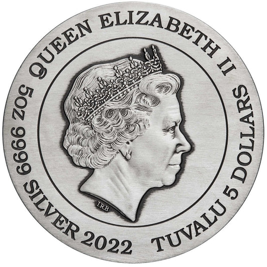 12 LUNAR ANIMALS 2022 5 OZ PURE SILVER ANTIQUED COLORED COIN