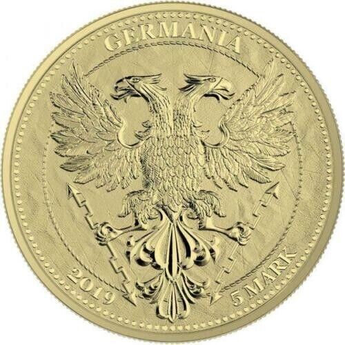 Germania 2019 5 Mark Bejeweled Oak Leaf Green 1 Oz 999 Silver Coin