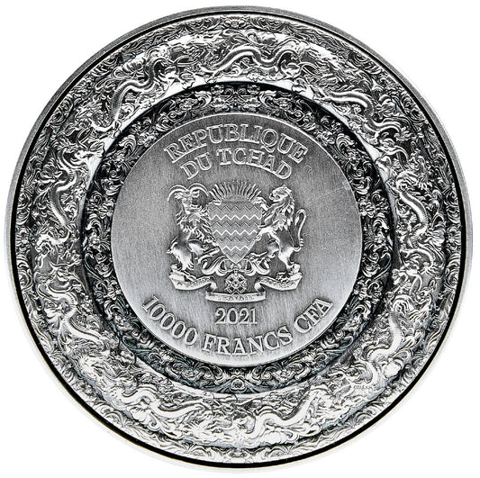 FORBIDDEN DRAGON 1 Oz Silver Coin 5000 Francs Chad 2023