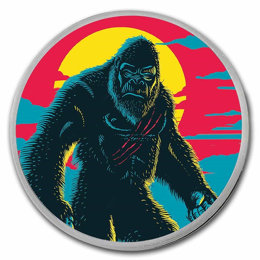 2021 Niue 1 oz Silver Colorized Godzilla vs. Kong 2-Coin Se