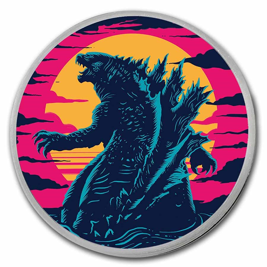 2021 Niue 1 oz Silver Colorized Godzilla vs. Kong 2-Coin Se