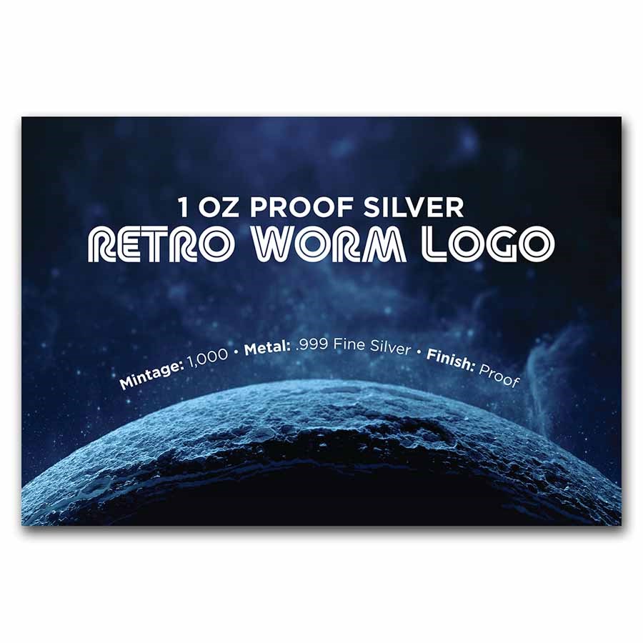 2022 1 oz Silver NASA Retro Worm Logo Proof