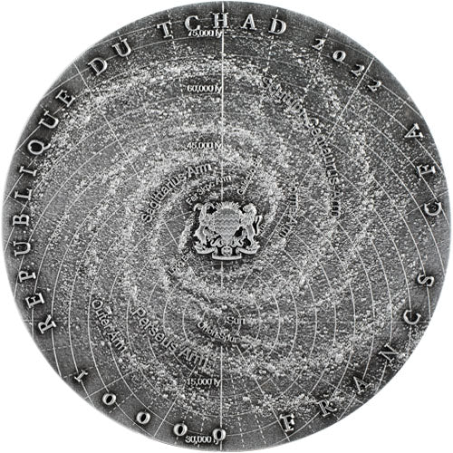 MILKY WAY S Shaped 2 Oz Silver Coin 10000 Francs Chad 2022