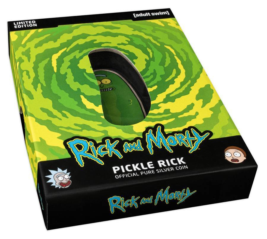 2022 Cook Island 1 oz Silver $1 Rick and Morty: Pickle Rick Coin