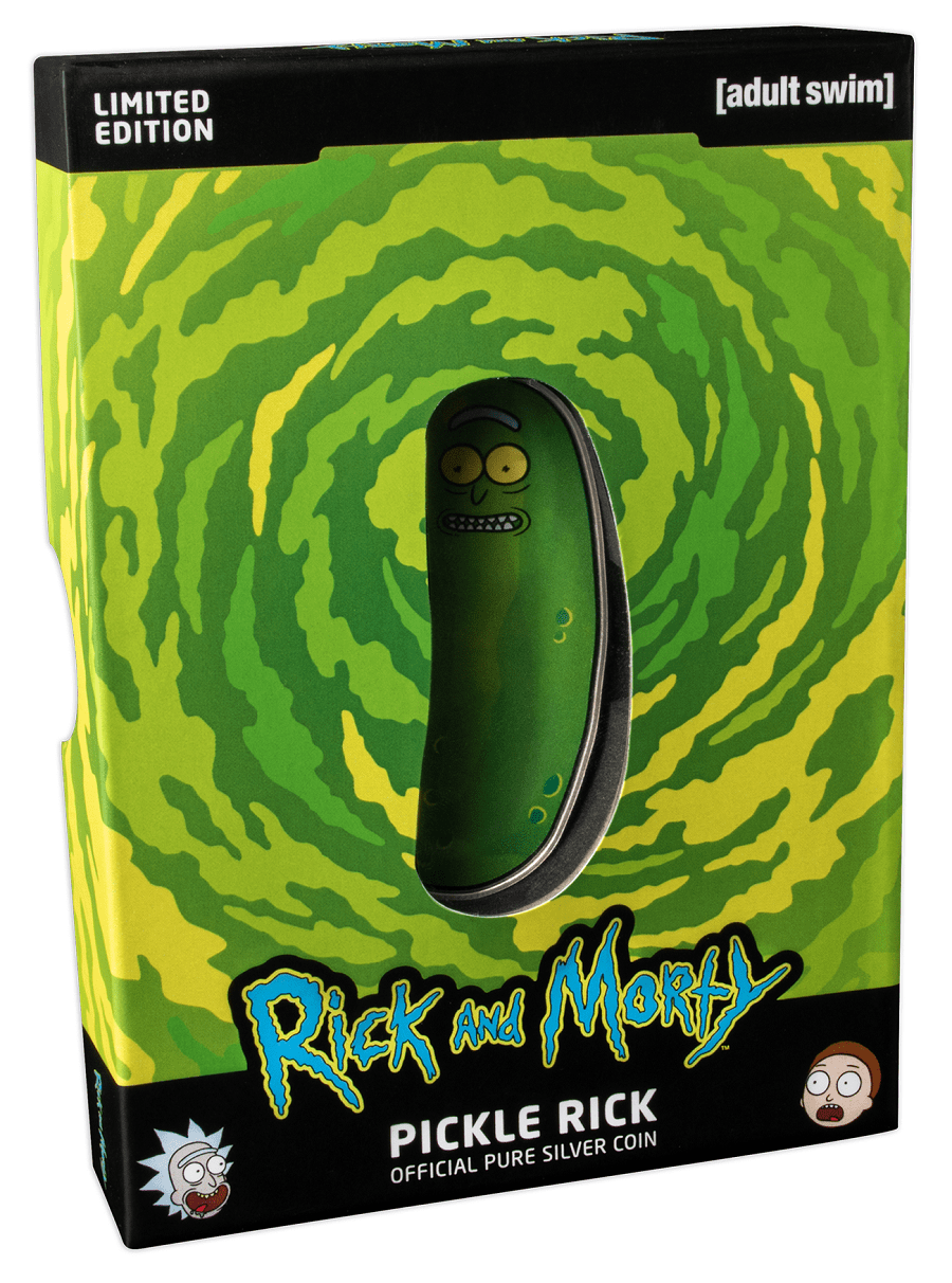 2022 Cook Island 1 oz Silver $1 Rick and Morty: Pickle Rick Coin