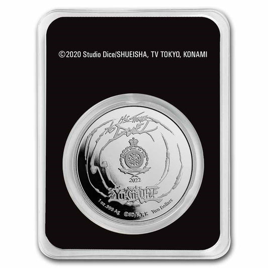DARK MAGICIAN YU-GI-OH 25TH ANNIVERSARY 2022 1 OZ PURE SILVER COLOR COIN IN TEP