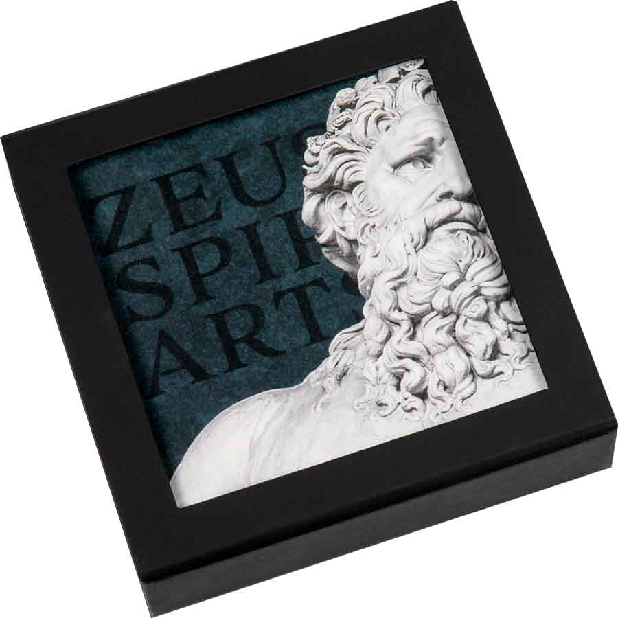 ZEUS FATHER OF THE GODS 2022 $20 3 OZ PURE SILVER GILDED SMARTMINTING COIN – COOK ISLANDS