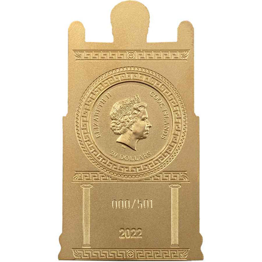 ZEUS FATHER OF THE GODS 2022 $20 3 OZ PURE SILVER GILDED SMARTMINTING COIN – COOK ISLANDS