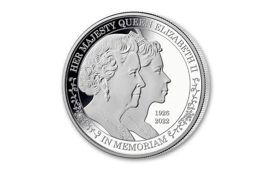 2022 Barbados $5 1-oz Silver Queen Elizabeth II Double Portrait Proof-Like Coin