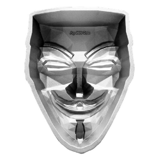 2022 South Korea 2 oz Silver Guy Fawkes Mask Stacker Light