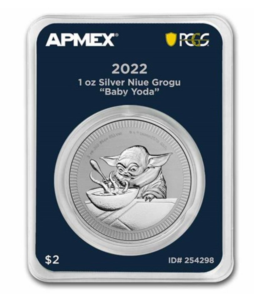 2022 Niue 1 oz Silver $2 Star Wars: Grogu "Baby Yoda" (MD® Premier + PCGS FS)