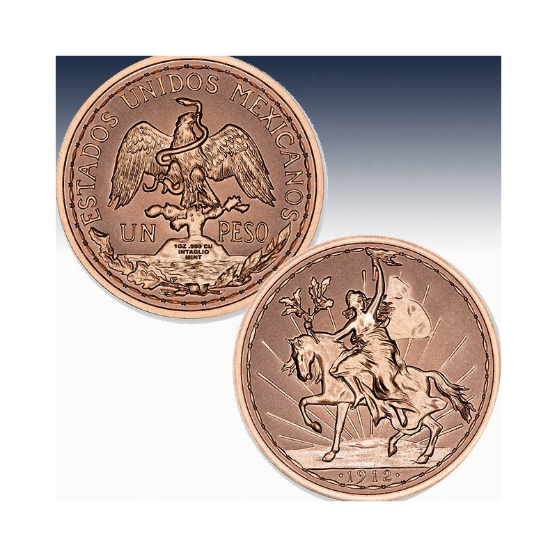 1 oz Copper Round Intaglio Mint "LEGADO MEXICANO SERIES - 1912 Caballito Tribute