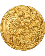 YIN YANG DRAGON & PHOENIX Gilded Set 2 x 1 Oz Silver Coin 5000 Francs Chad 2023