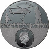 2022 $20 Cook Islands Real Heroes SPECIAL FORCES 3 Oz Silver Black Proof Coin.