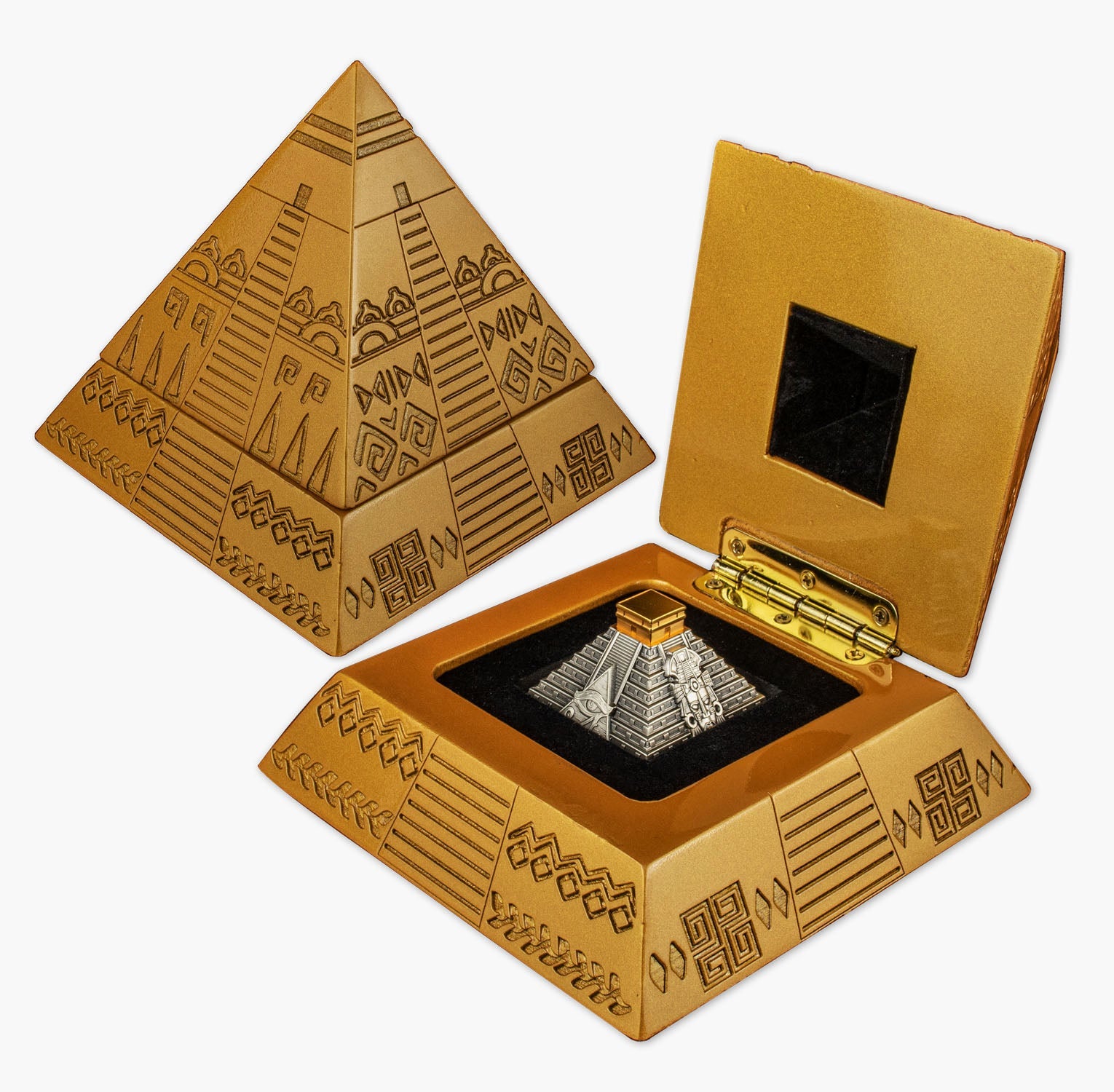 The Mayan Pyramid of Chichen Itza 5oz Solid Silver Coin – Coin Display