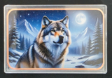 5 oz Copper Wolf Wildlife Moonlit Winter Night Colorized Copper Bar in Capsule