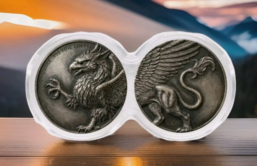 2x 1 oz Griffin Copper Medal .999 2x1 Total 2oz in Infinity Capsule Limited 1,000