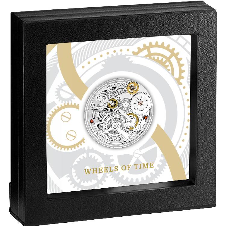 WHEELS OF TIME 2022 2 OZ PURE SILVER PROOF COIN WITH 2 WHEEL INSERTS – CAMEROON – MINT OF POLAND