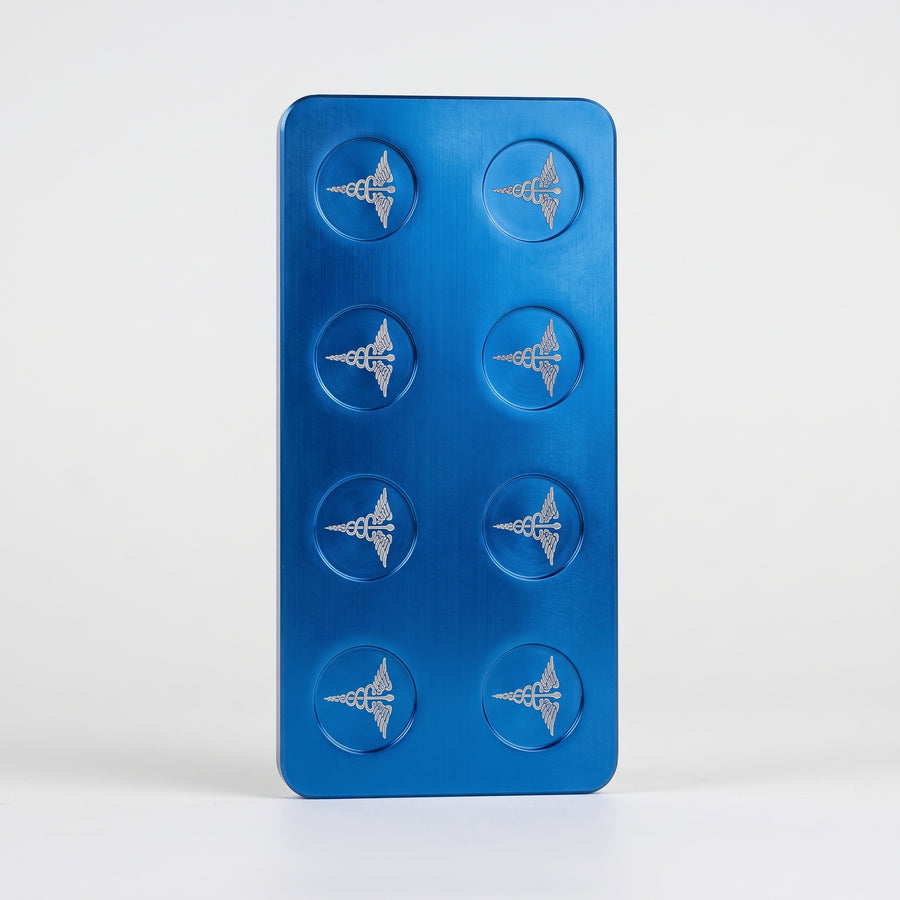 Blue Copper Building Block Bar 10 oz 2026 – back with caduceus symbols