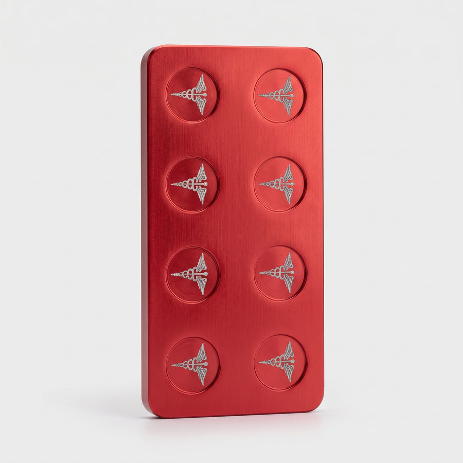 Red Copper Building Block Bar 10 oz 2026 – back with caduceus symbols