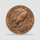 Diamond Hands 5 oz Copper Round – Ad Lunam et Ultra rocket and moon, To the Moon