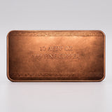 Great Wall of China 10 oz Copper Bar 2026 – back, 10 AVDP OZ 999 fine copper