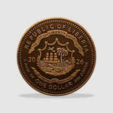 Pirate's Shipwreck 5 oz Copper Coin – Liberia 2026 – reverse with Liberia coat of arms
