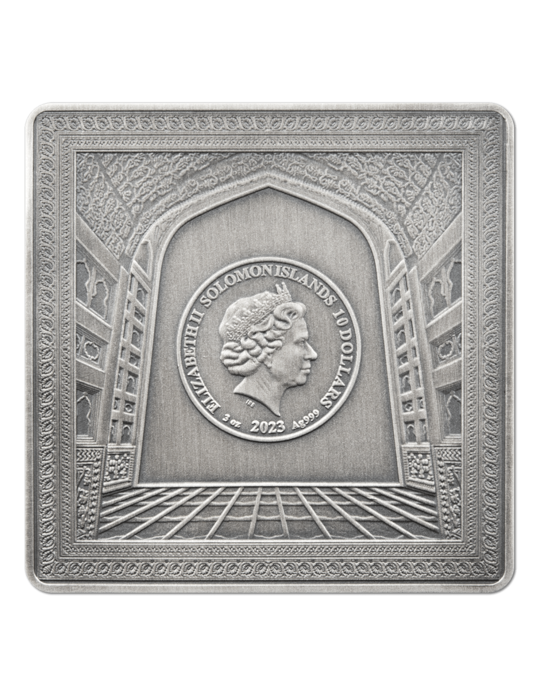 TAJ MAHAL 3 Oz Silver Coin 10$ Solomon Islands 2023