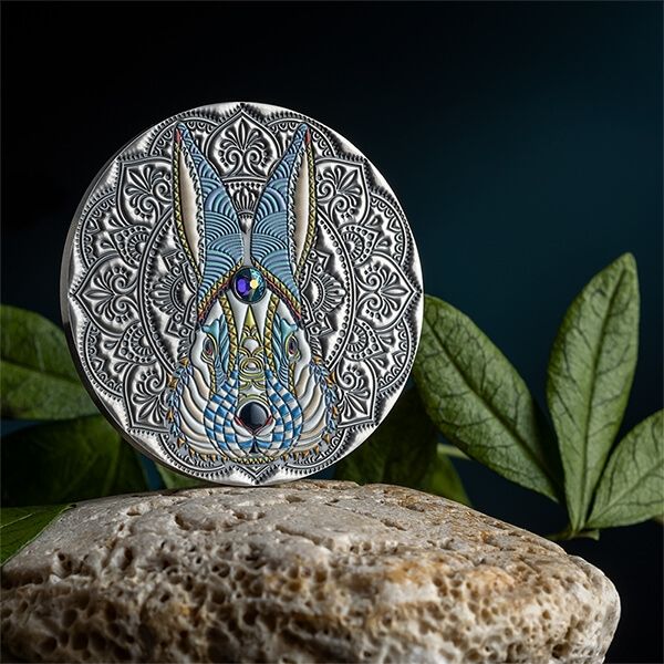 Rabbit Mandala Collection 2 oz Antique finish Silver Coin 5$ Niue 2023