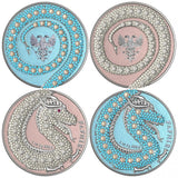 2 X 1 OZ SILVER COIN 2020 5 MARK FAFNIR SET - BLUE PINK NO 1 BIG DOTS CRYSTALS