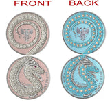 2 X 1 OZ SILVER COIN 2020 5 MARK FAFNIR SET - BLUE PINK NO 1 BIG DOTS CRYSTALS