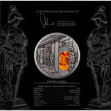 Amber Room Masterpieces in Stone 3 oz Antique finish Silver Coin 10$ Fiji 2015