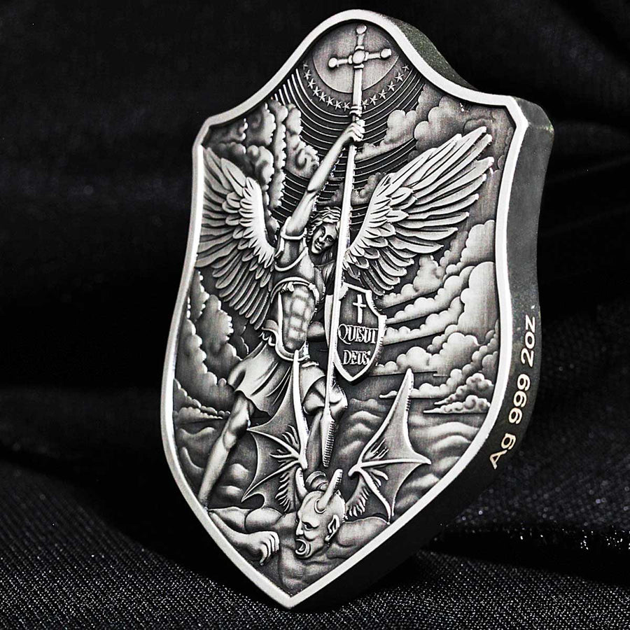 Shield of St. Michael 2 oz Silver Stacker – photo 2 of 3