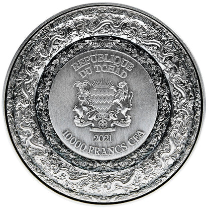 FORBIDDEN DRAGON 1 Oz Silver Coin 5000 Francs Chad 2023