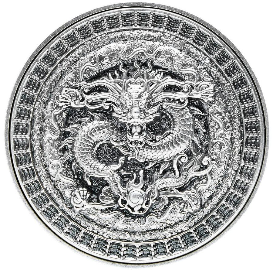 FORBIDDEN DRAGON 2 Oz Silver Coin 5000 Francs Chad 2023