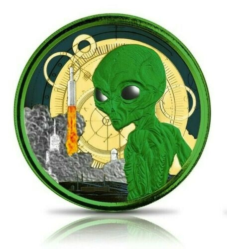 2021 GHANA 5 CEDIS - ALIEN ET UFO - G&R GLOW IN THE DARK