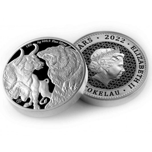 2022 Tokelau 1 kilo Silver $50 Bull & Bear