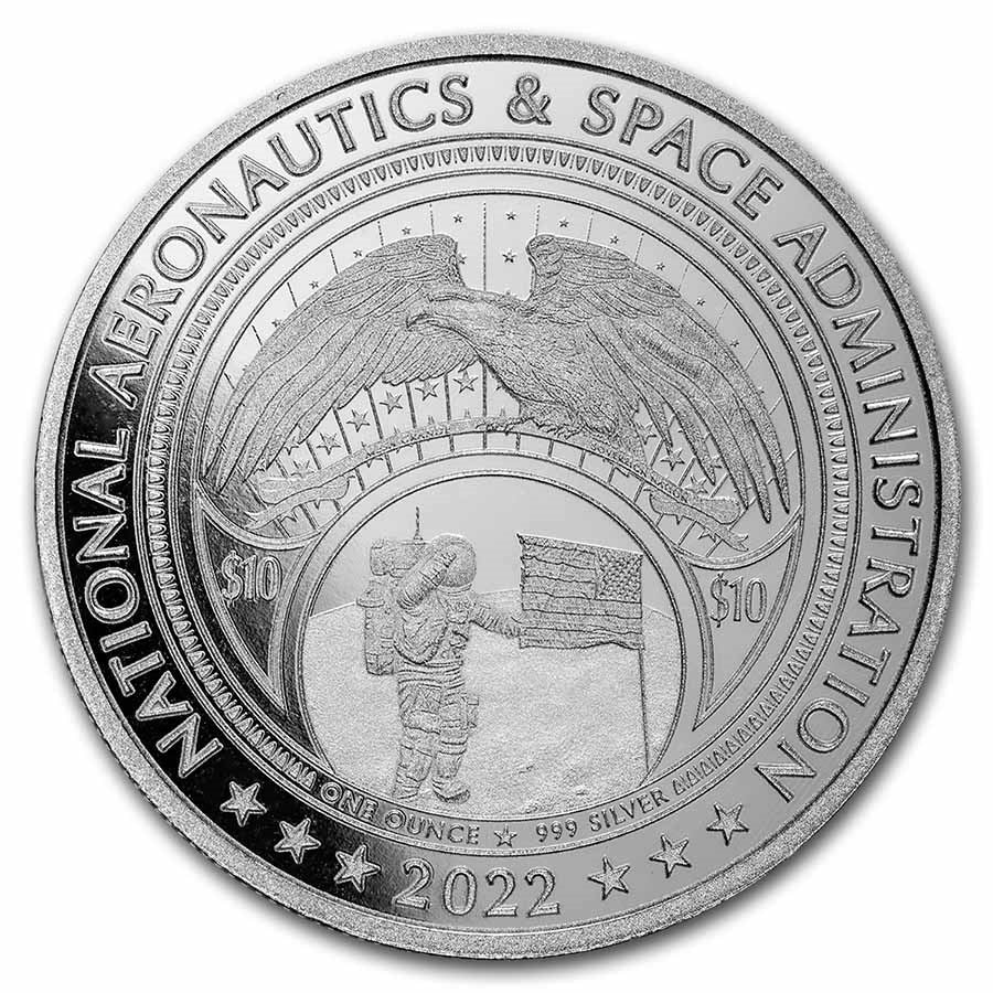 2022 1 oz Silver NASA Retro Worm Logo Proof