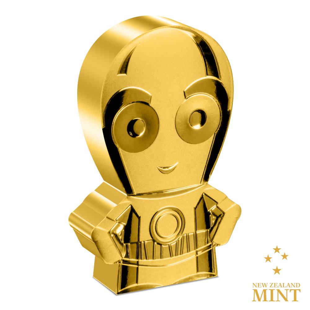 C-3PO GILDED STAR WARS DAY CHIBI COIN 2022 1 OZ PURE SILVER PROOF COIN – NIUE – NZ MINT