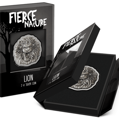 Fierce Nature - Lion 2oz Silver Coin