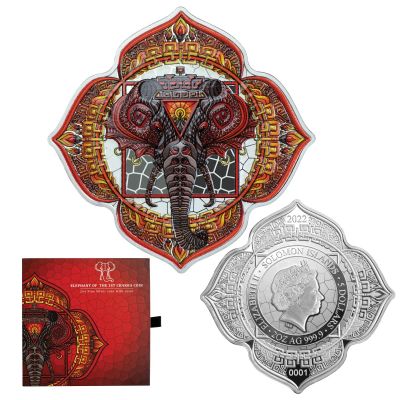 ELEPHANT OF THE 1ST CHAKRA PHIL LEWIS 2022 2 OZ FINE SILVER