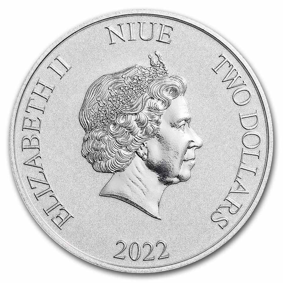 2022 Niue 1 oz Silver $2 Aladdin 30th