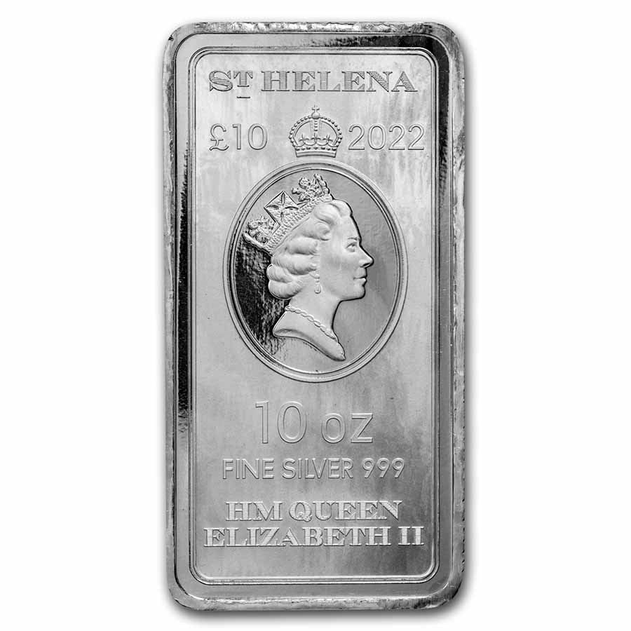 2022 St. Helena 10 oz Silver East India Co Ship Rectangular Coin