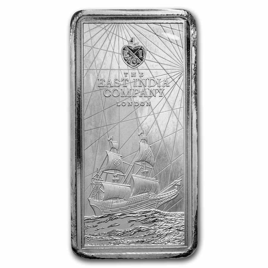 2022 St. Helena 10 oz Silver East India Co Ship Rectangular Coin