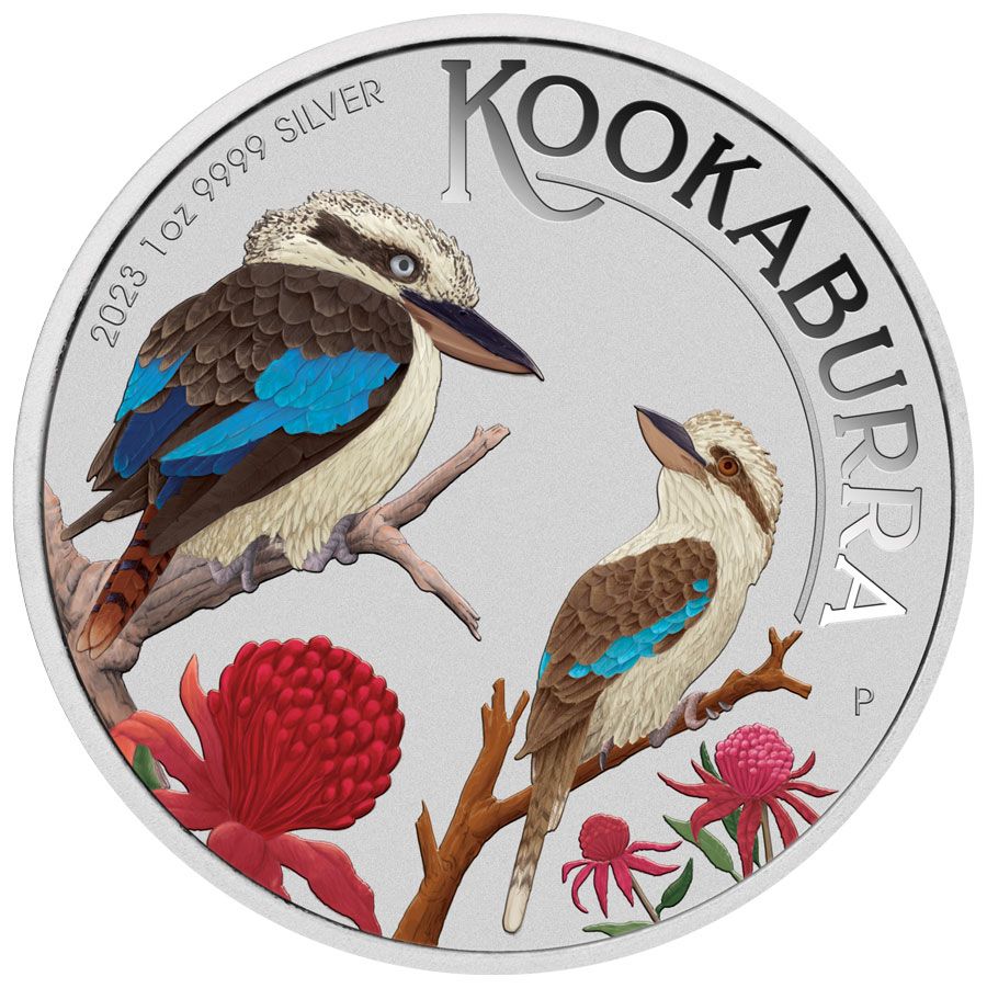 Australia 2023 $1 1-oz Silver Kookaburra Berlin WMF Show Colorized BU