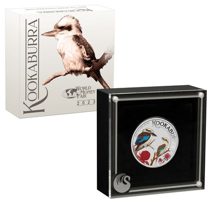Australia 2023 $1 1-oz Silver Kookaburra Berlin WMF Show Colorized BU